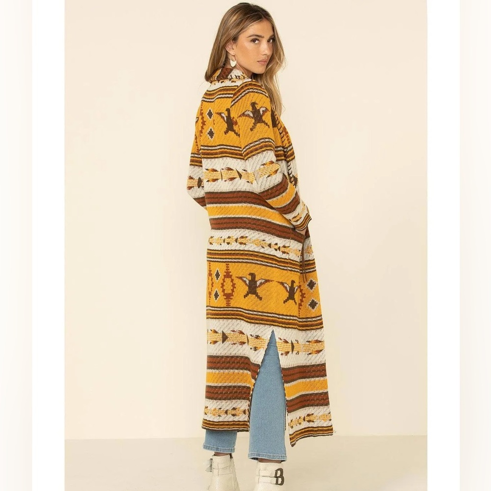 Cruel Womens Aztec Sweater Knit Duster